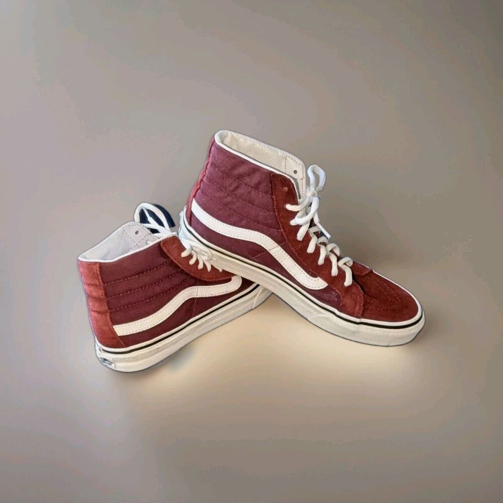 VANS Skate Burgundy Suede Canvas Mens Size 7 Womens Sz 8